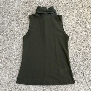 French Connection Olive Green Mock Neck Sleeveless Top - Size XS